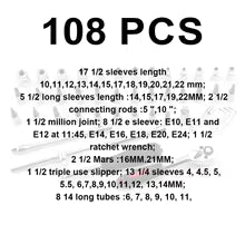 Coffret 108 pièces jeu de clés à douille outils de réparation de voiture jeu de clés à cliquet clé à cliquet tournevis embouts outils de quincaillerie