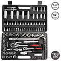 Coffret 108 pièces jeu de clés à douille outils de réparation de voiture jeu de clés à cliquet clé à cliquet tournevis embouts outils de quincaillerie